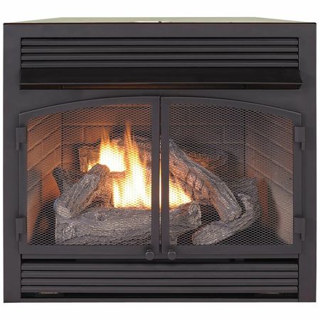 DULUTH FORGE Dual Fuel Ventless Gas Fireplace Insert - 32,000 Btu, T-Stat Cont FDF400T-ZC